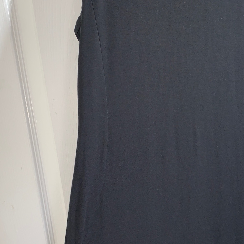 Quince Tencel Jersey Black Sleeveless Maxi Dress with side slit - Picture 5 of 9